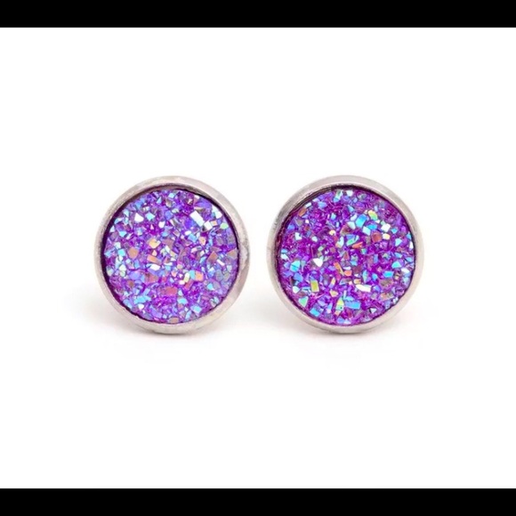 6 pair faux Austrian Crystal stainless stud - Picture 5 of 7